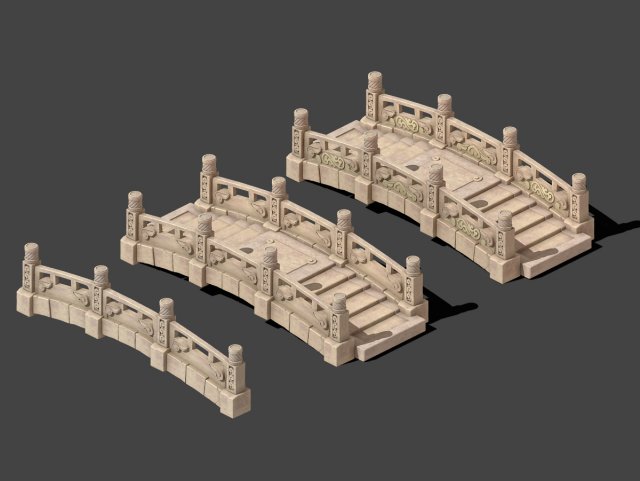 Cartoon City – Stone Bridge 19 3D Model