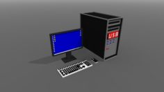 Desktop Pc Low Poly Pixel 3D model 3D Model