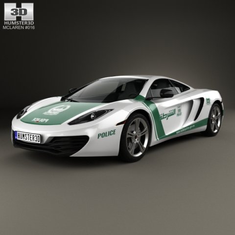 McLaren MP4-12C Police Dubai 2013 3D Model