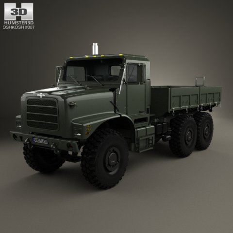 Oshkosh Terramax Flatbed Truck 2013 3D Model