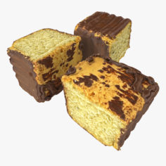 Realistic Chocolate Sponge Cake 3D Model