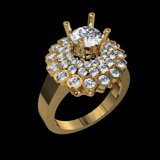 DIAMOND RING GOLD 18K 3D Model