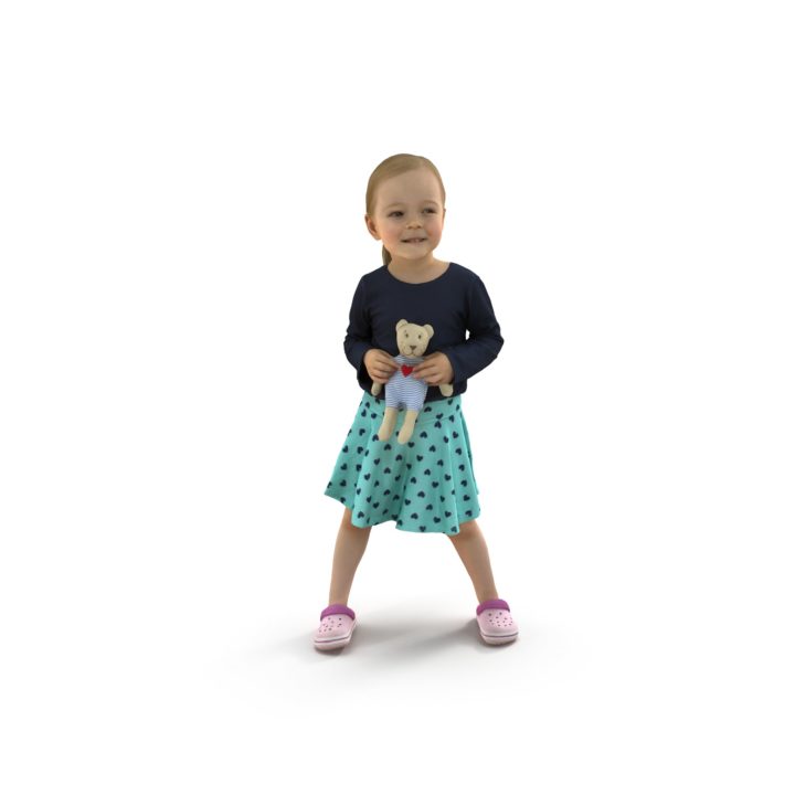 girl with a toy 3D Model