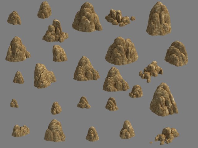 Fountain Hill Rock – Terrain 01 3D Model