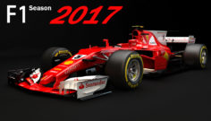 F1 Ferrari SF70H 2017 3D Model