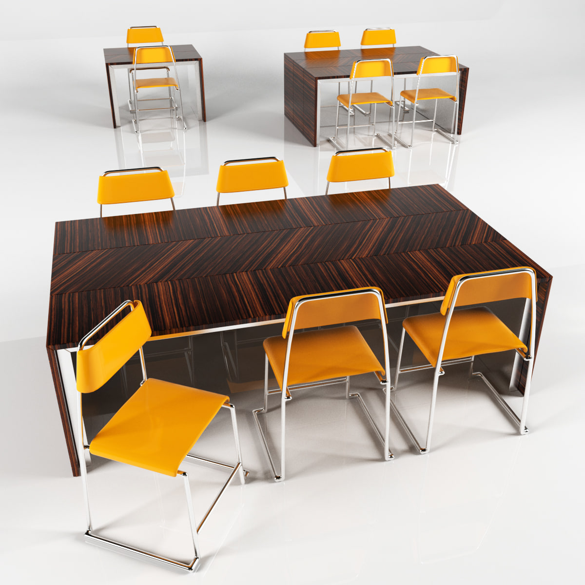 Dinning table set 9 model 3D Model