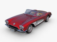 Chevrolet Corvette C1 Red 3D Model