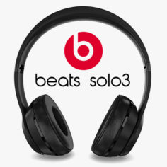 Apple Beats Solo3 Wireless On-Ear Headphones Black 3D Model
