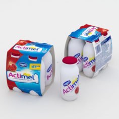 ActimelPomergrenate 4-pack 3D Model