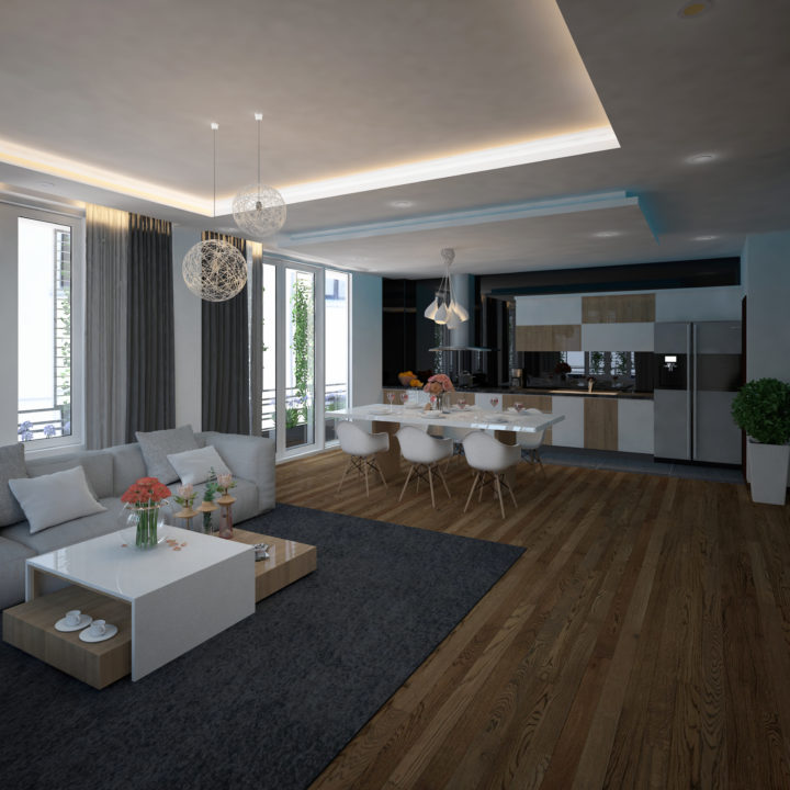 Luxurious Living Room 3D Model