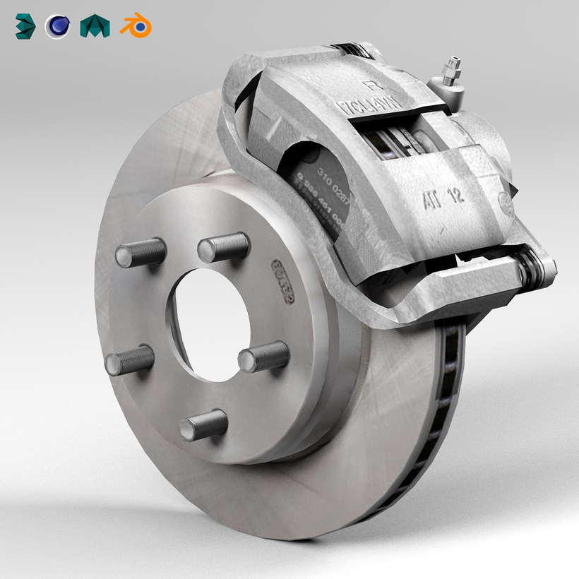 Car disc brake 3D Model