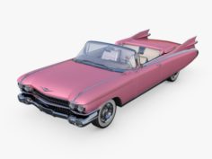 Cadillac Eldorado 62 series 1959 convertible pink 3D Model