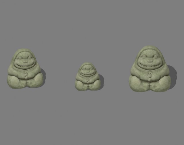 Cartoon mountain shape – stone statue 3D Model