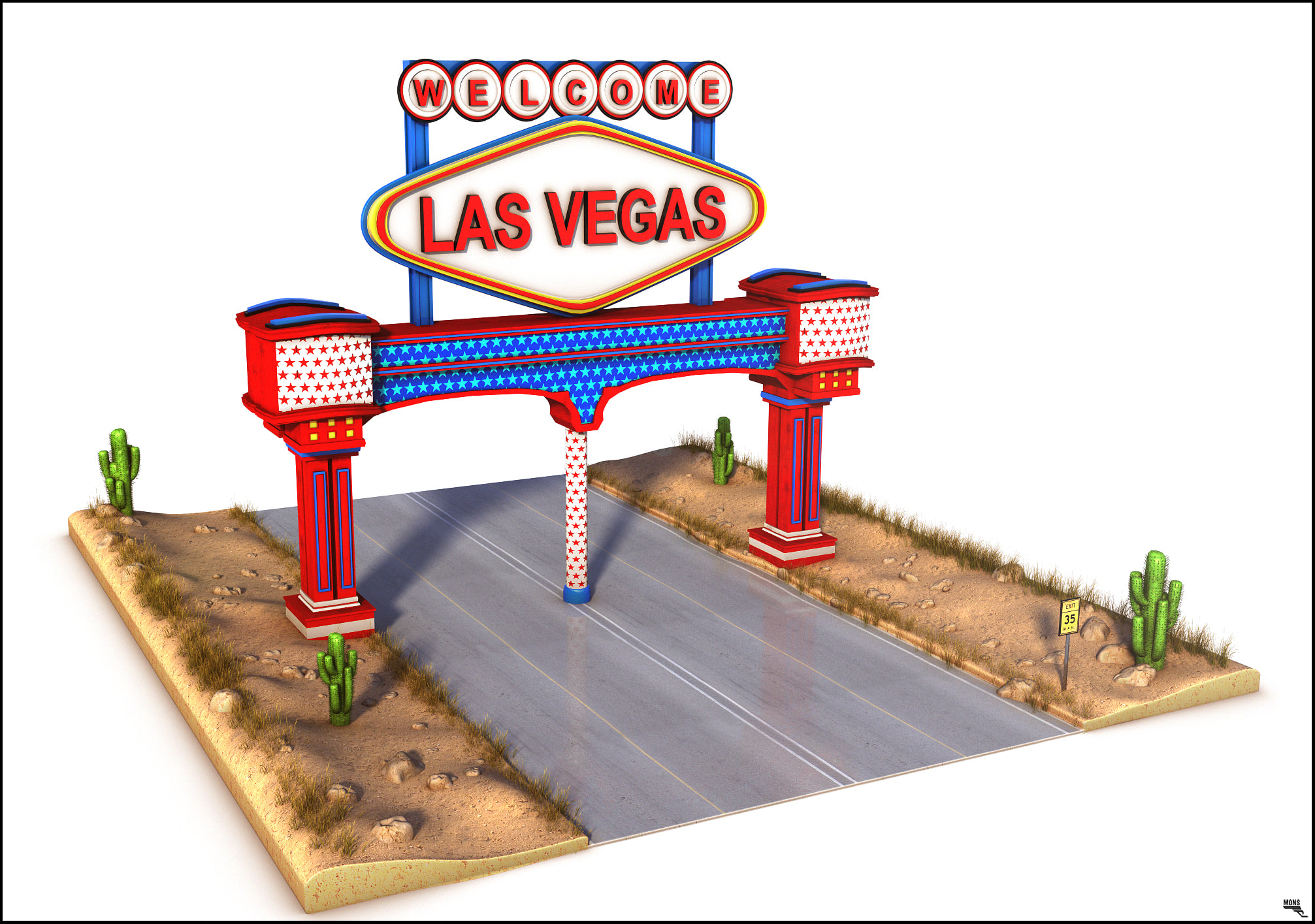 Welcome Road Poster 3D Model