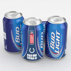 Beer Can Bud Light Football 2014 Colts 12 fl oz 3D 3D Model