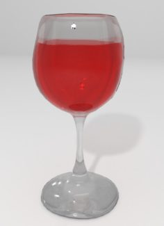 3D Glass of Wine 3D Model