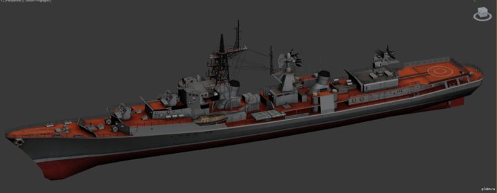 Soviet Kanin-class destroyer 3D Model