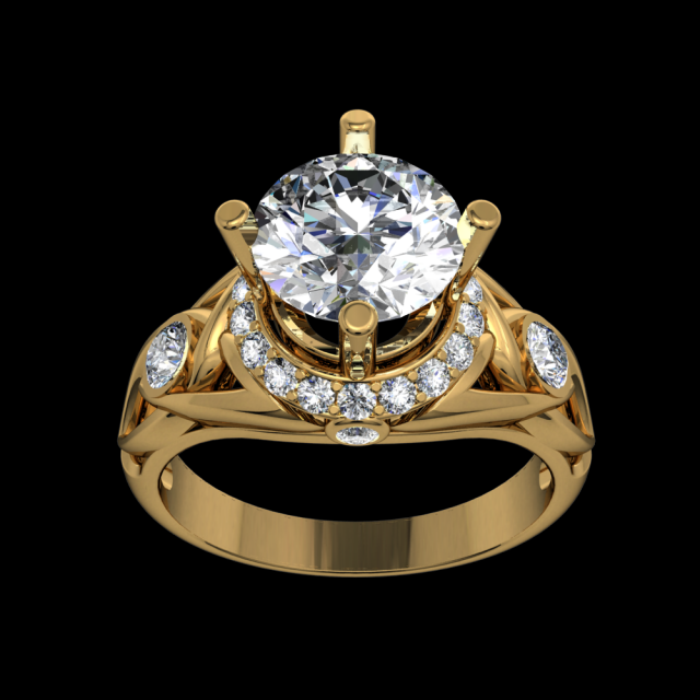 GOLD 18K DIAMOND RING 3D Model