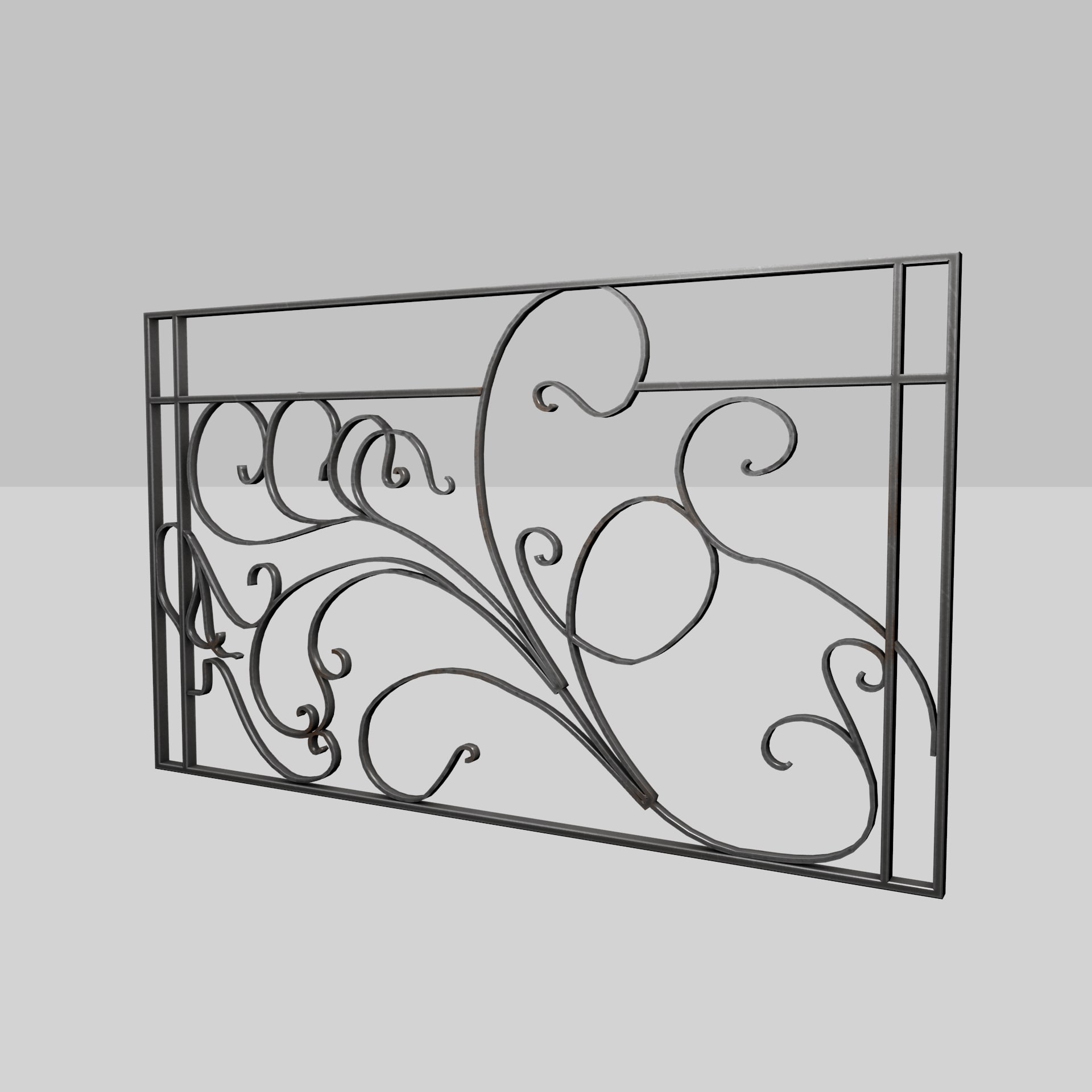 Art Nouveau Railing 3D model 3D Model