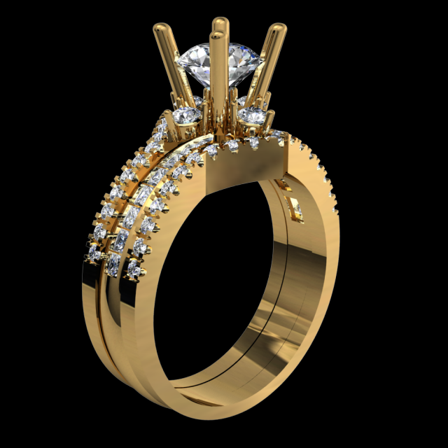 DIAMOND RING GOLD 18K 3D Model