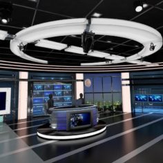 Virtual TV Studio News Set 27 3D Model