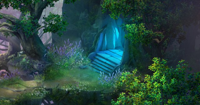 Fairy town – mountain and portal 3D Model