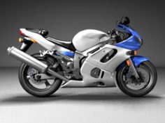 Motorcycle blue 3D Model