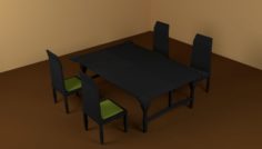 Modern Dinner Room Set 3D Model