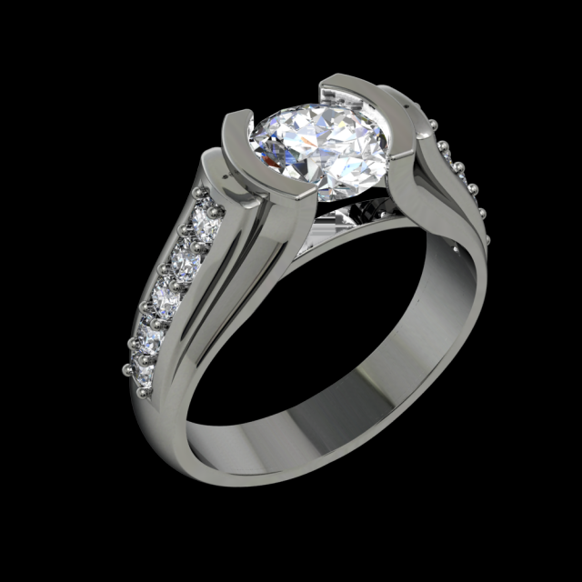 DIAMOND GOLD RING 3D Model