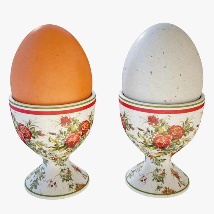 3D Eggs with Cup model 3D Model
