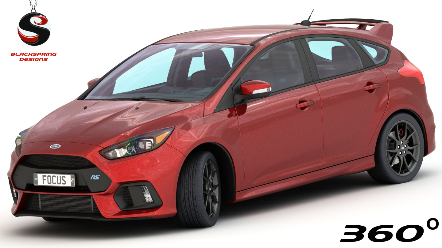Ford Focus RS 2017 (Low Interior) 3D Model