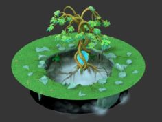 Cartoon Sky City – Cool Heavenly Tree 3D Model
