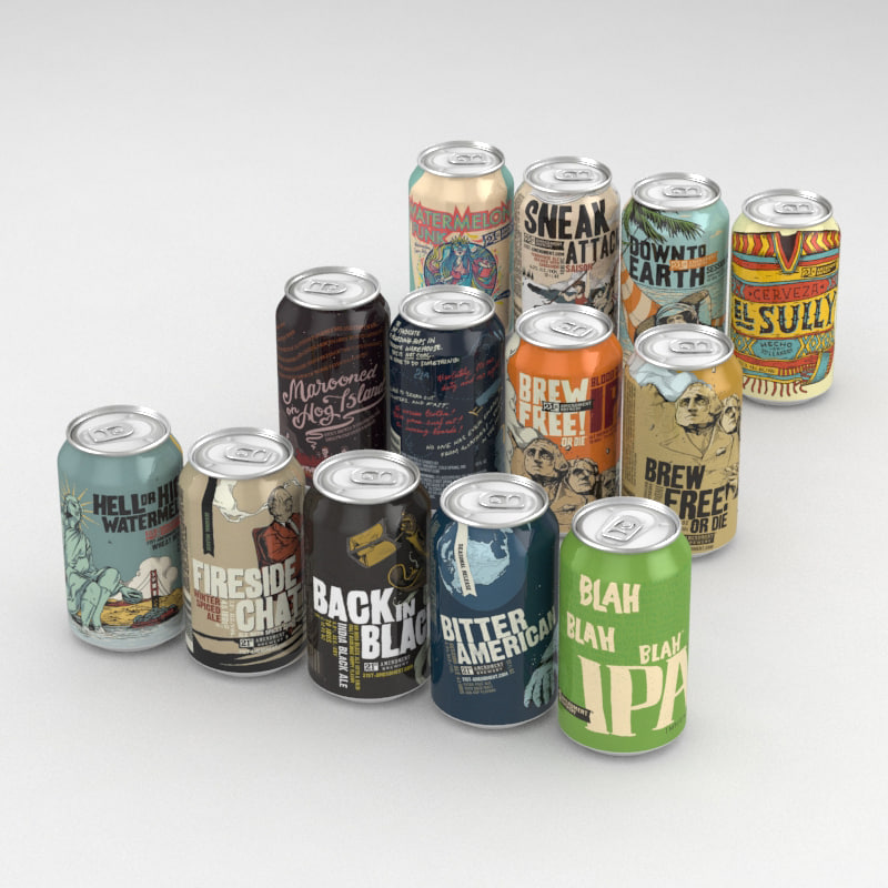 Beer Can 21st Amendment Brewery Collection 12fl oz 3D Model