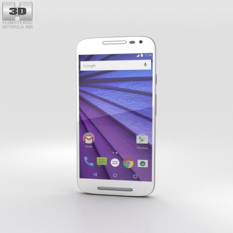 Motorola Moto G 3rd Gen White 3D Model