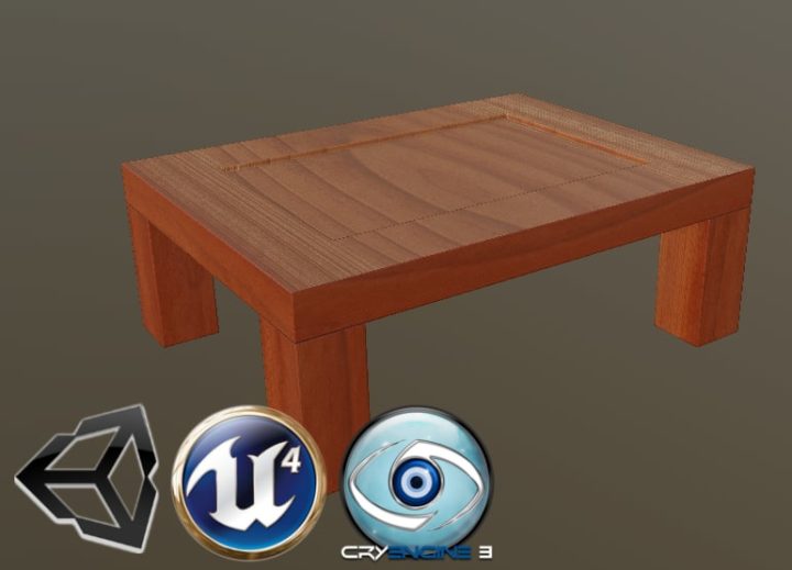 3D Cartoon stylized coffee table model 3D Model