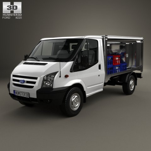 Ford Transit Milk Float Truck 2012 3D Model