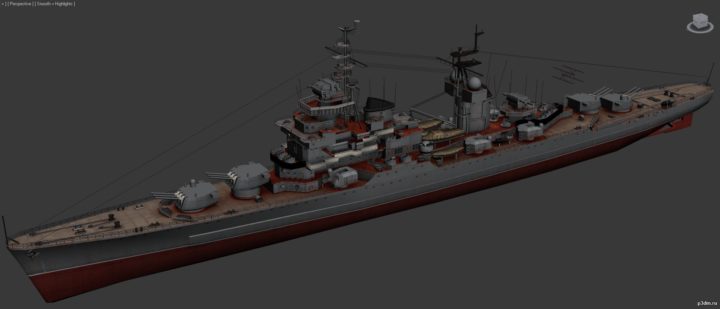 Soviet Sverdlov-class cruiser 3D Model