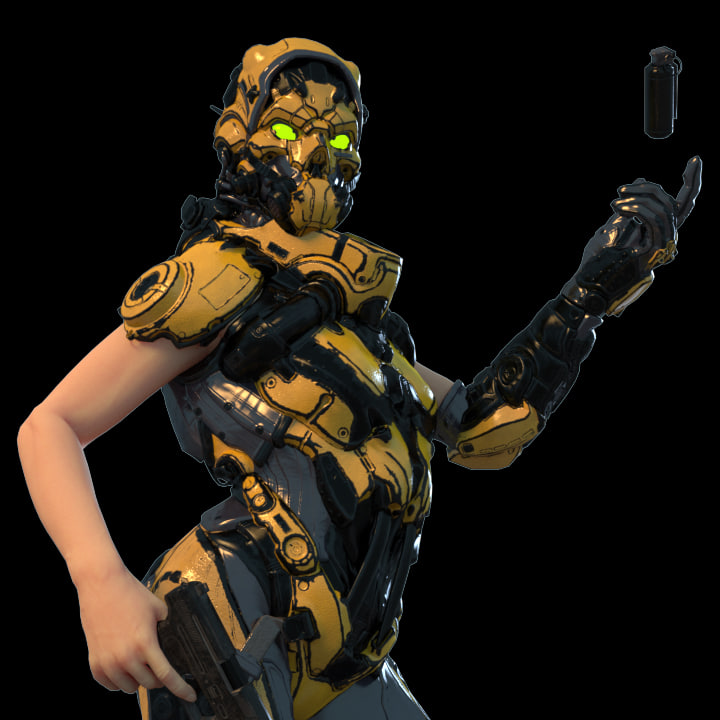 3D GDC FPS Female Maya Rig model Free 3D Model