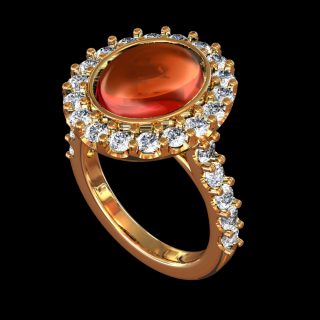 RUBY DIAMOND RING GOLD 18K 3D Model