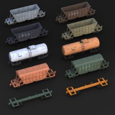 3D model Railway Carriages pack 3D Model
