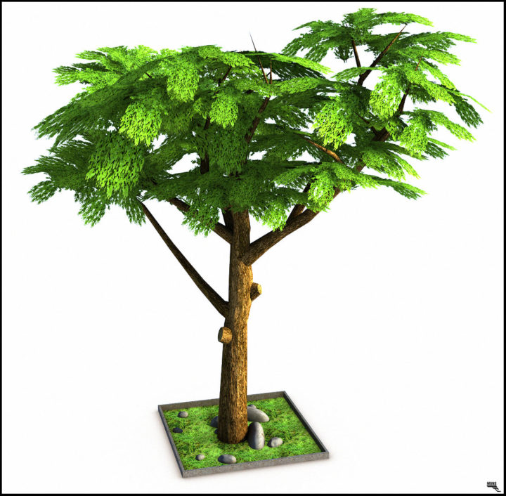 Cartoon Tree 3D Model