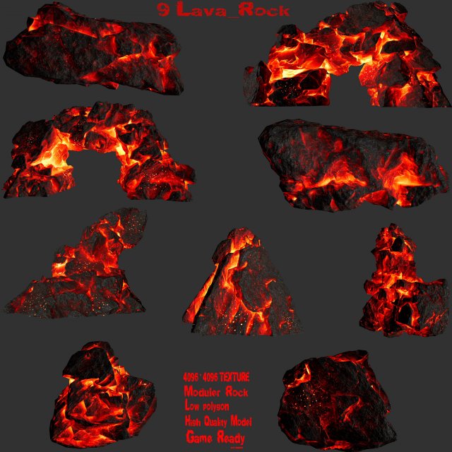 Lava rocks 3D Model