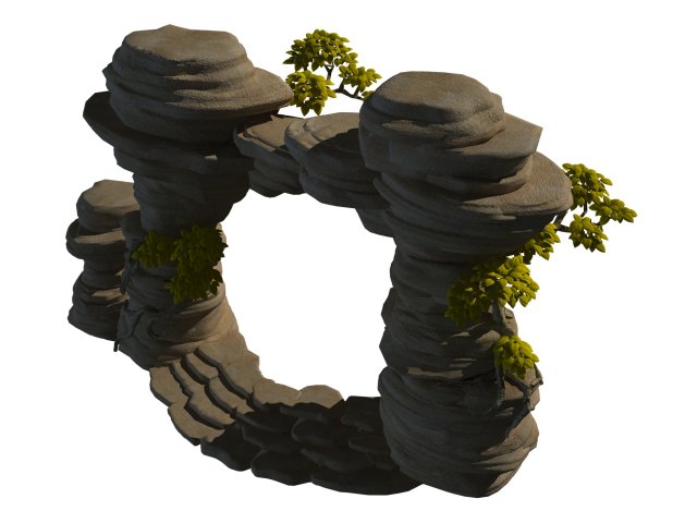Mount cliff – door plant 3D Model