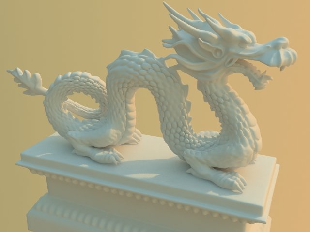 Guardian beast – dragon stone carving 03 3D Model