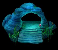 Cartoon Underwater City – Small Stone Arch 02 3D Model