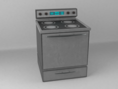 Modern PBR Stove with Wear 3D Model