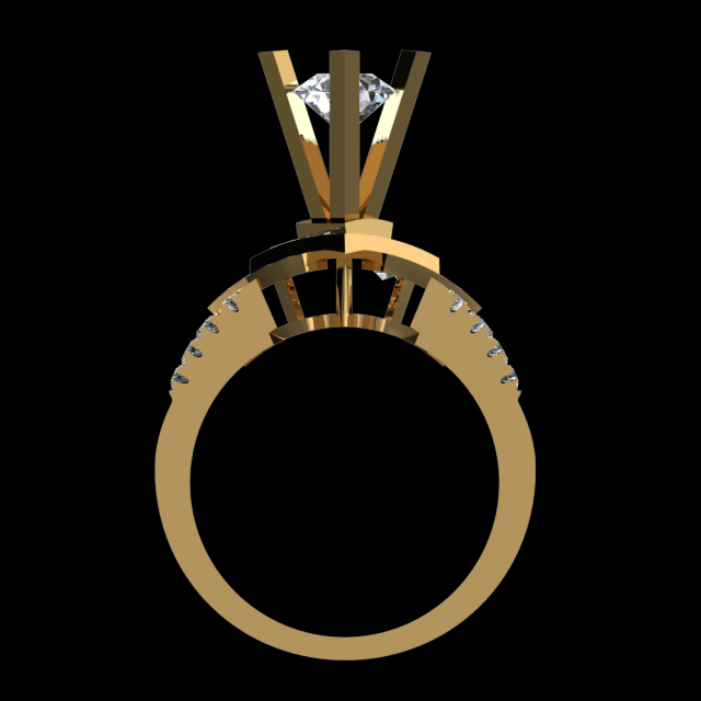 GOLD 18K DIAMOND RING 3D Model