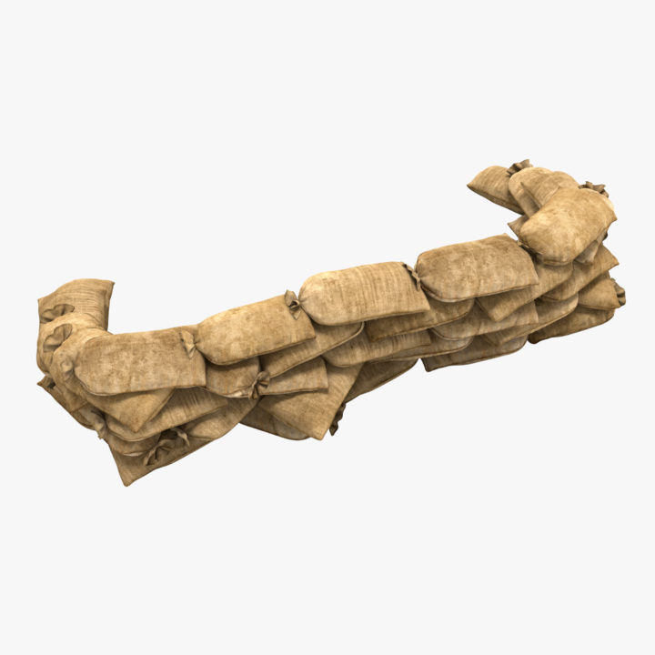 Sandbag Barricade 3D Model