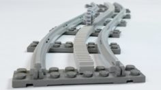 3D Lego Train curved Rack (3d-printable) Free 3D Model