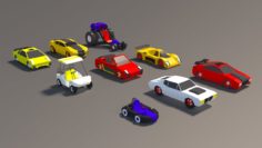 Low Poly Car Pack 01 3D Model